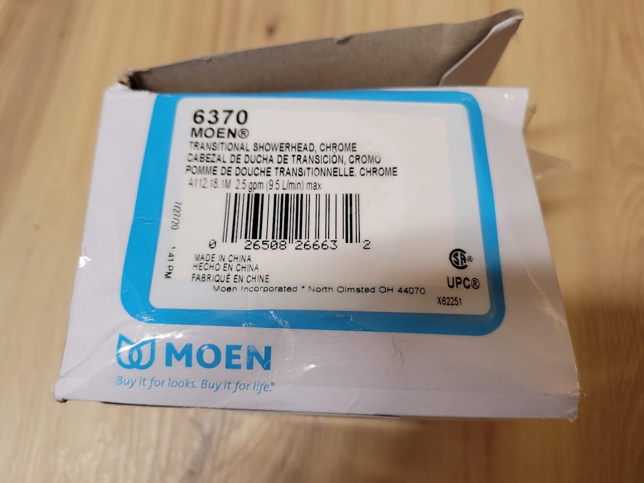 Moen 6370 Collection 3.75-Inch 3.75" Single Function Showerhead, Chrome NEW OPEN