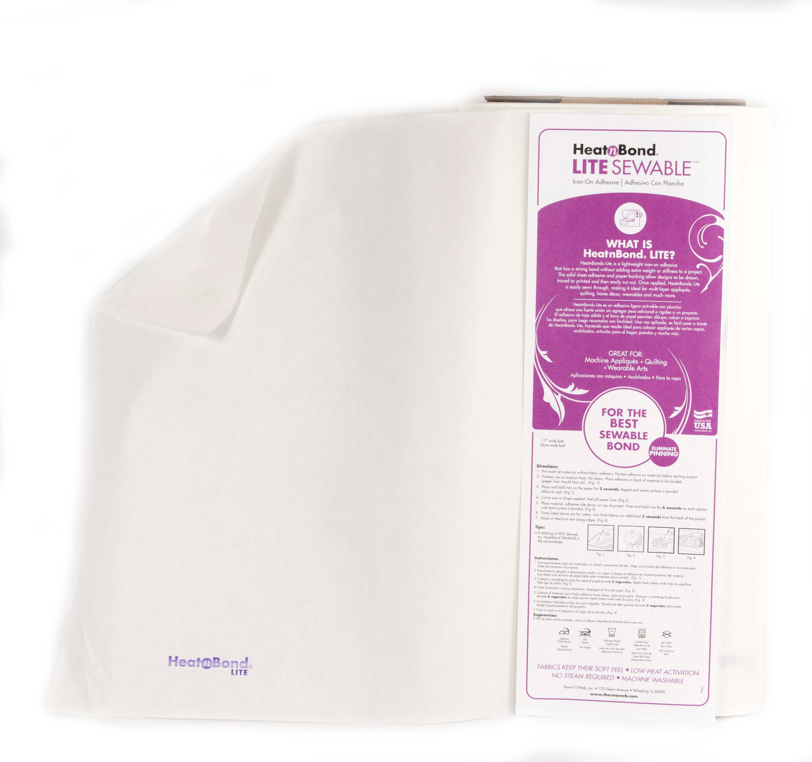 Heat n Bond LIte Iron On SEWABLE Fusible Adhesive for Applique  43cm x 1m