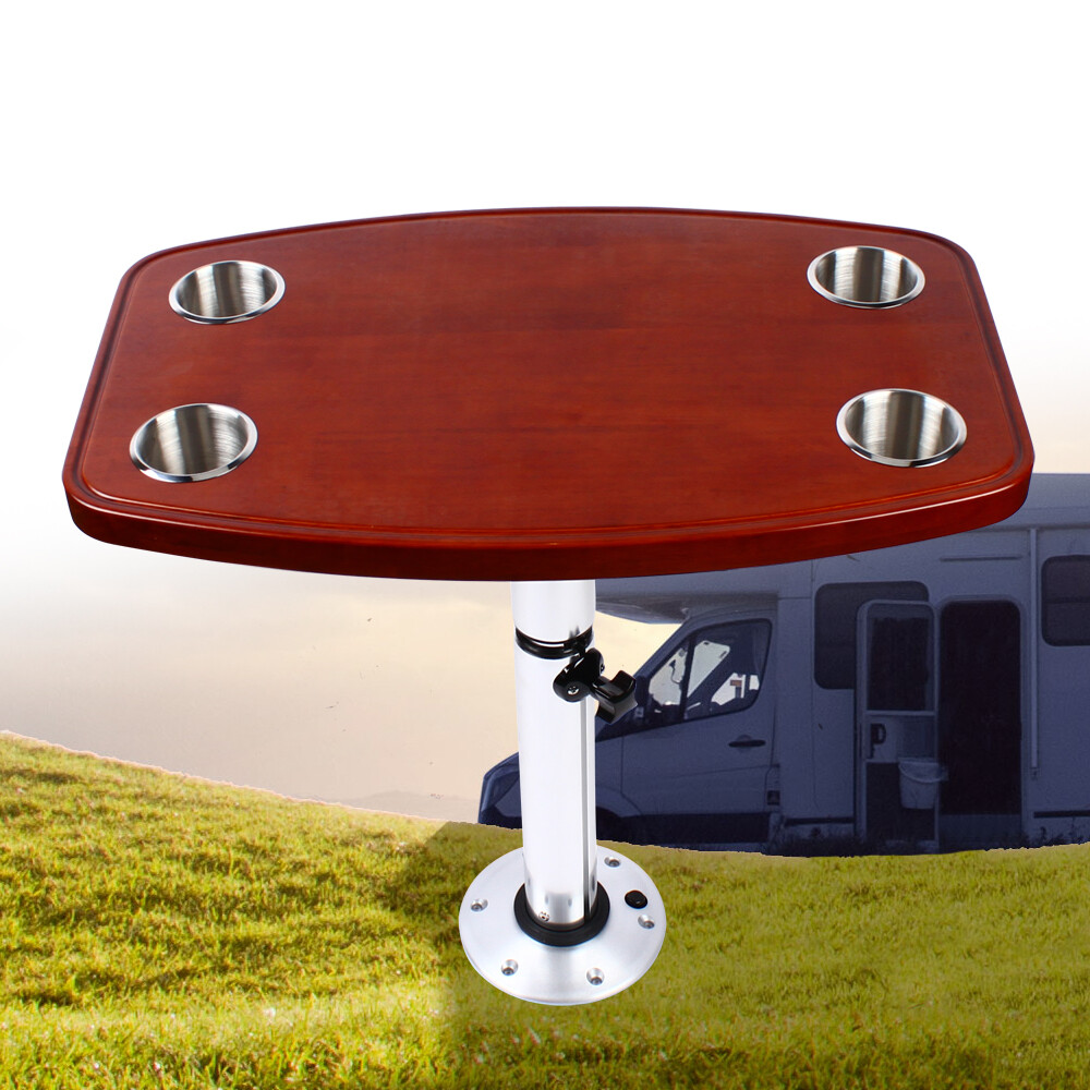 elm Table Top for RV Marine Boat w/ 4 Cup Holders elm Table Top Removable New