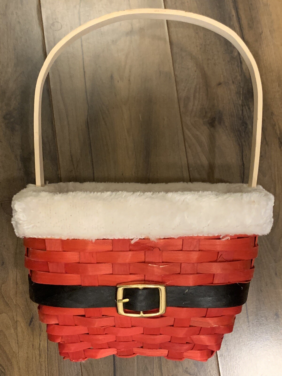 Red Santa Pants Christmas Basket - 13” Tall & 9" Wide - Winter Holiday Decor -