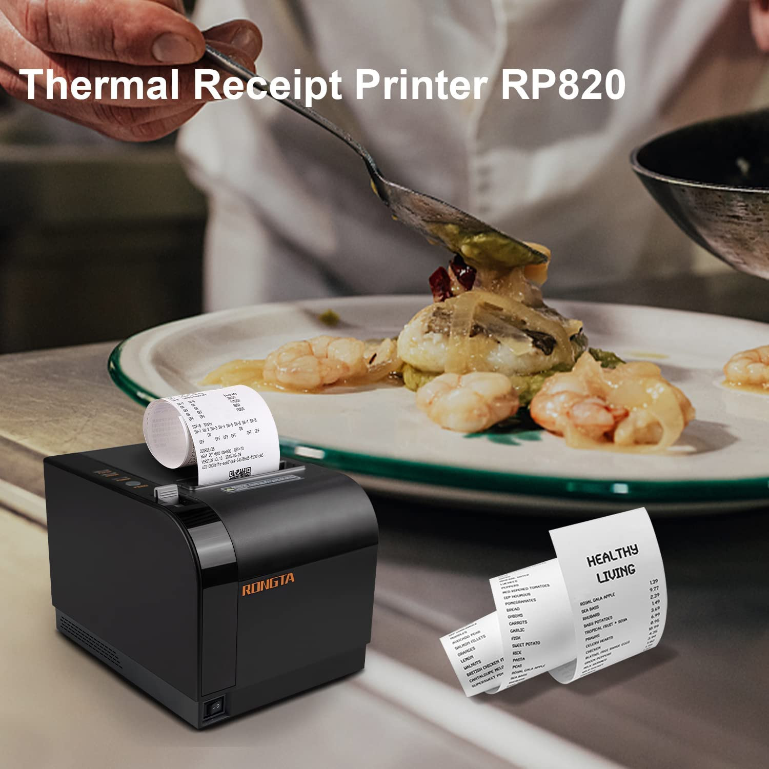 Thermal Receipt Printer, 80Mm Receipt Printers, Thermal Pos Printer with Auto C