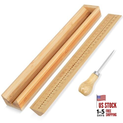 Book Binding Cradle, Wood Bookbinding Punching Cradle with an Awl, S Wood Color