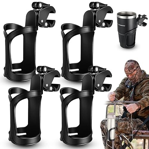 Jetec Hunting Tree Stand 360 Degree Rotatable Black Universal Cup Holder (4 Pcs)