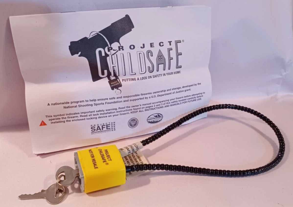 NEVER USED-Cable Gun Lock-by Project Child Safe Firearm Gun Lock Padlock