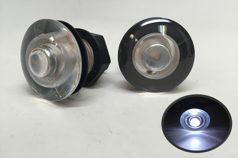 2 PCS MARINE BOAT LED LIVEWELL ROUND WHITE COURTESY LIGHT OEM WATERPROOF