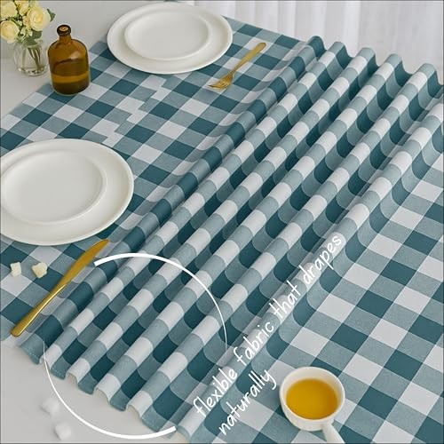 Buffalo Check Tablecloth, 100% Cotton, 60x84 Inches, Rustic Farmhouse Dining