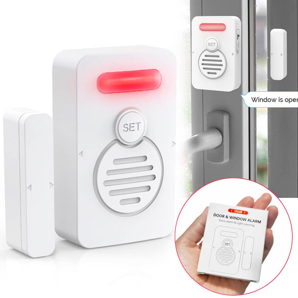 Refrigerator Alarm Wireless Doorbell Sensor 3-Level Volume Voice Window Alert ×4