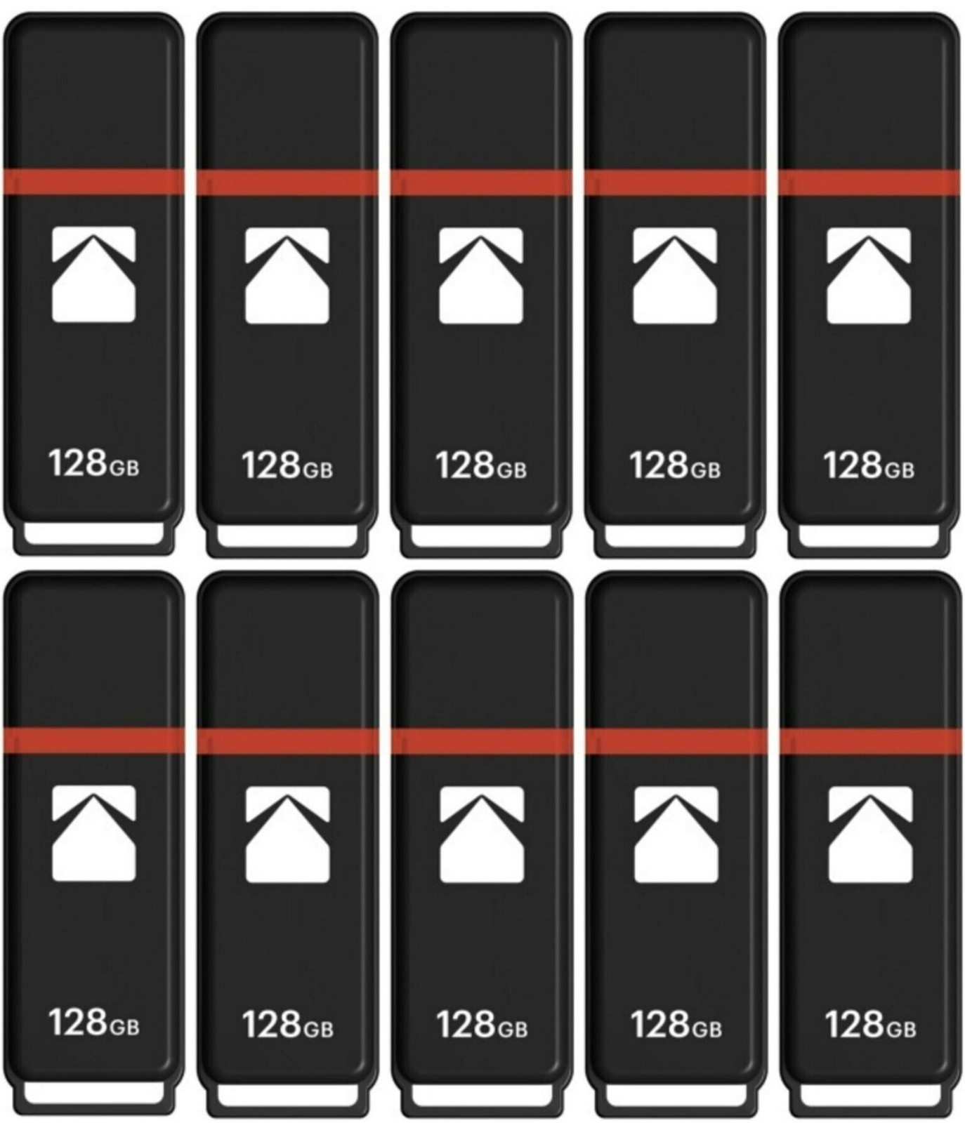 Kodak USB2.0 K100 128GB Flash Drive 10 pack High Speed Storage