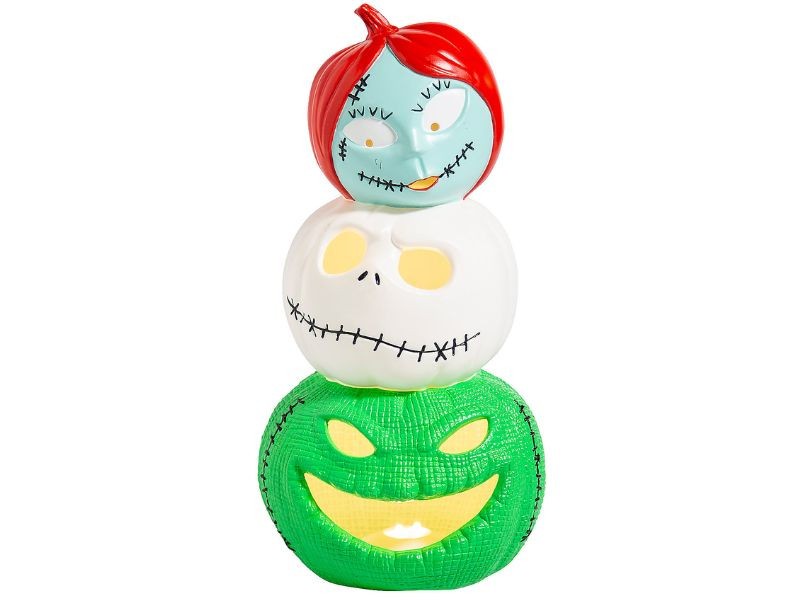 Light-Up Jack Sally Oogie Halloween Pumpkin Stack Nightmare Before Christmas 18"