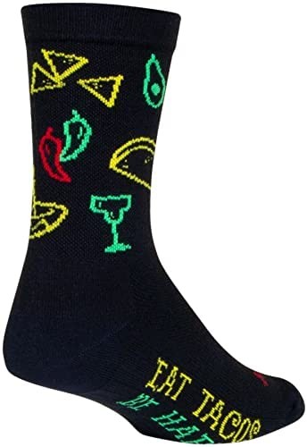 Socks - SockGuy - 6" Crew Taco Life S/M Cycling/Running NEW