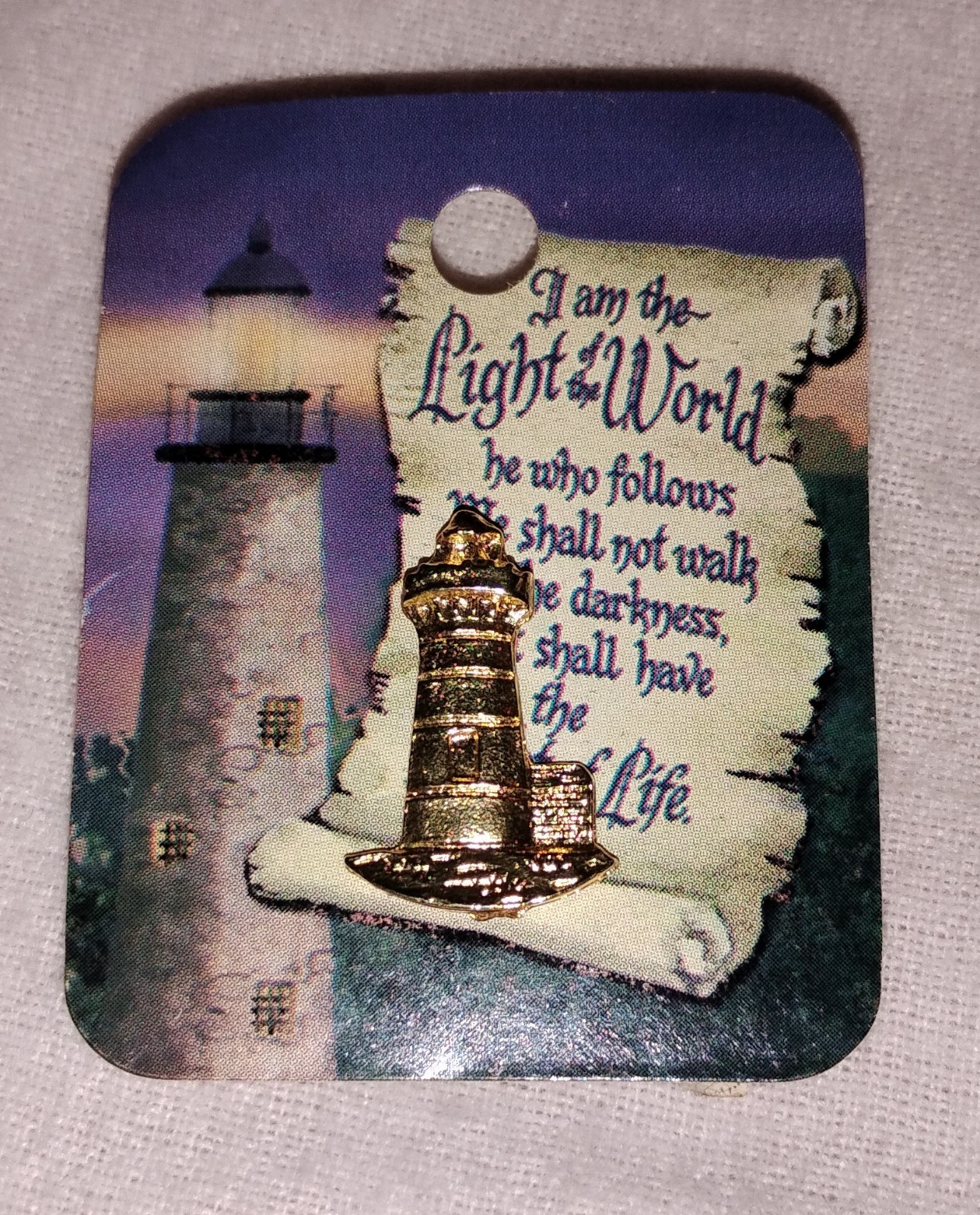 Hallmark Lighthouse Lapel Pin Gold Color Approximately 0.75" Length