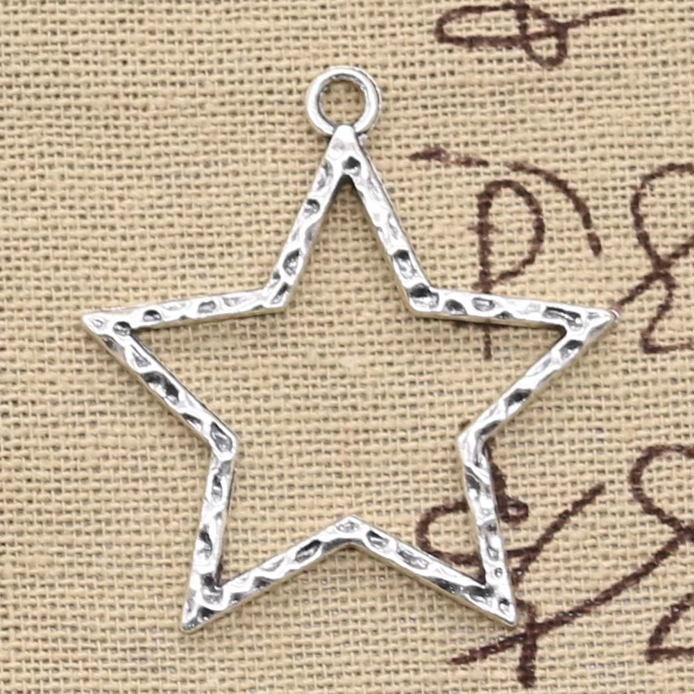 10pcs Star 37x35mm Antique Collectible Keychains Promo Glasses Silver Pendants