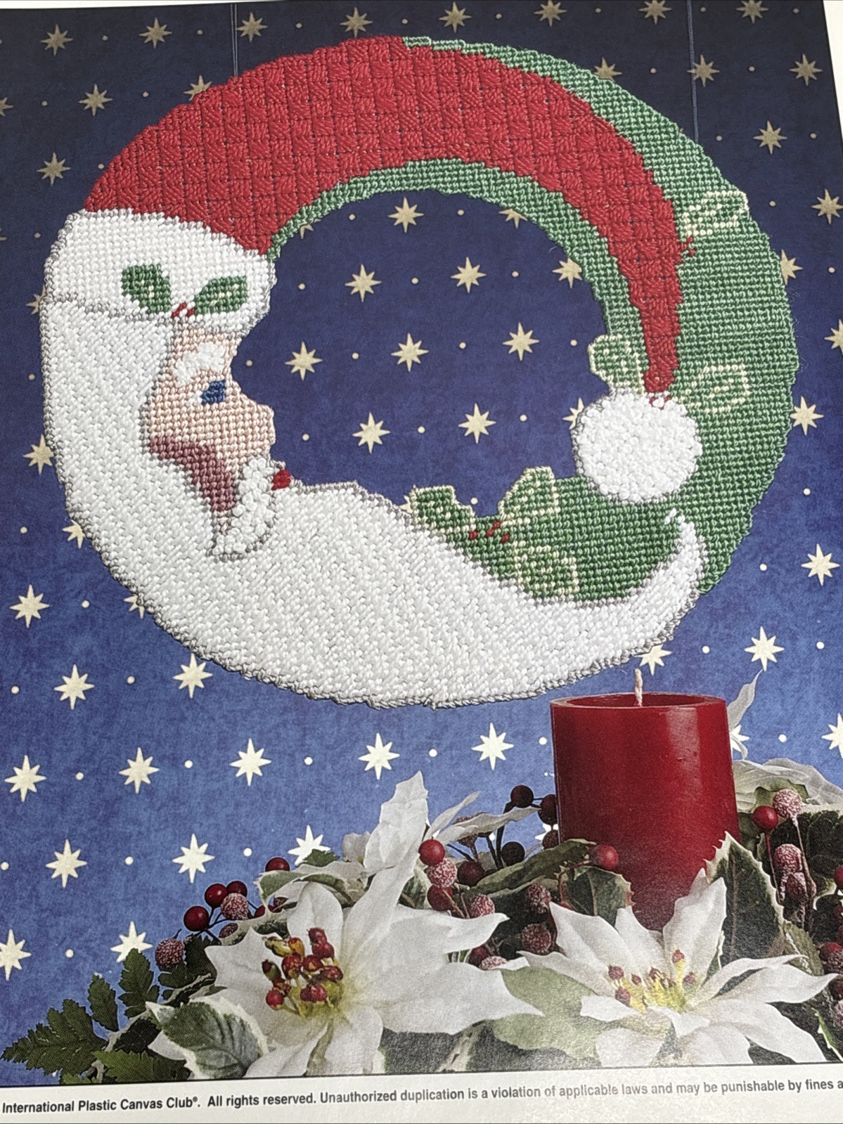 Santa Wreath Annie's Attic Plastic Canvas Pattern Page
