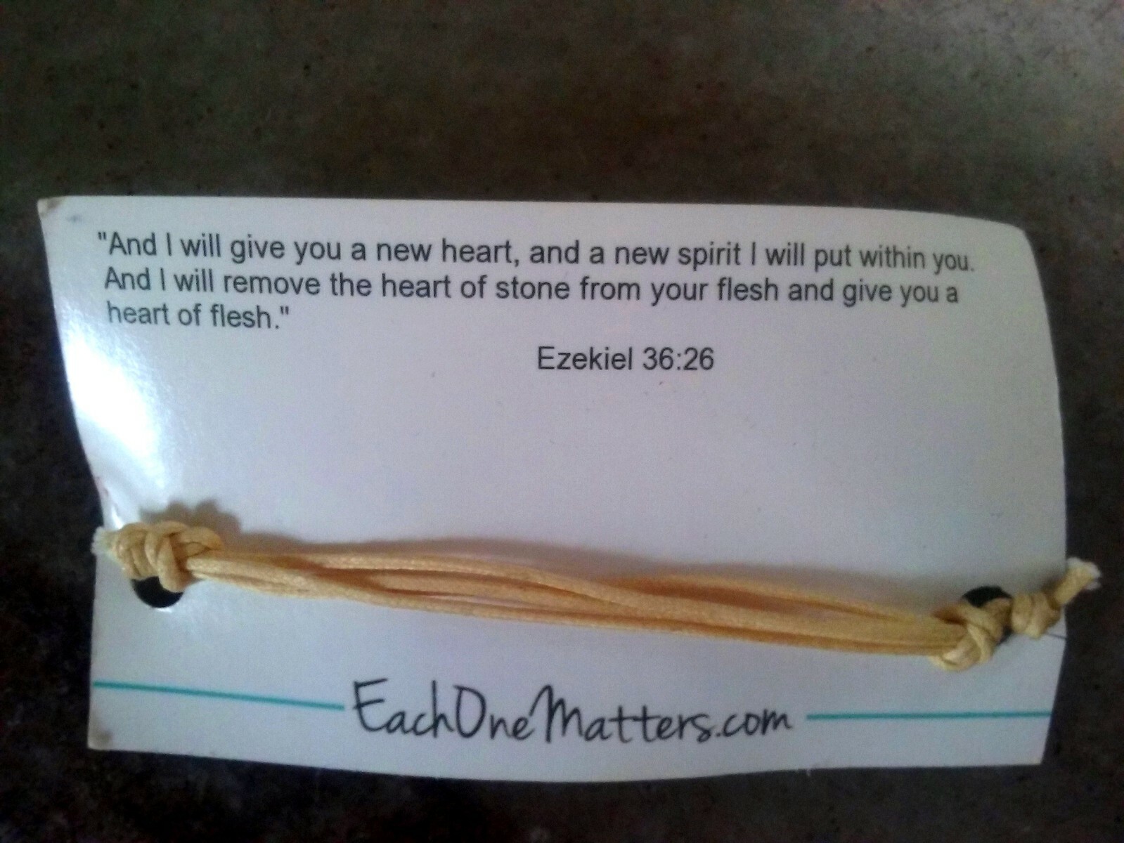 Each One Matters Adjustable String Bracelet, One Size Fits Most, NEW
