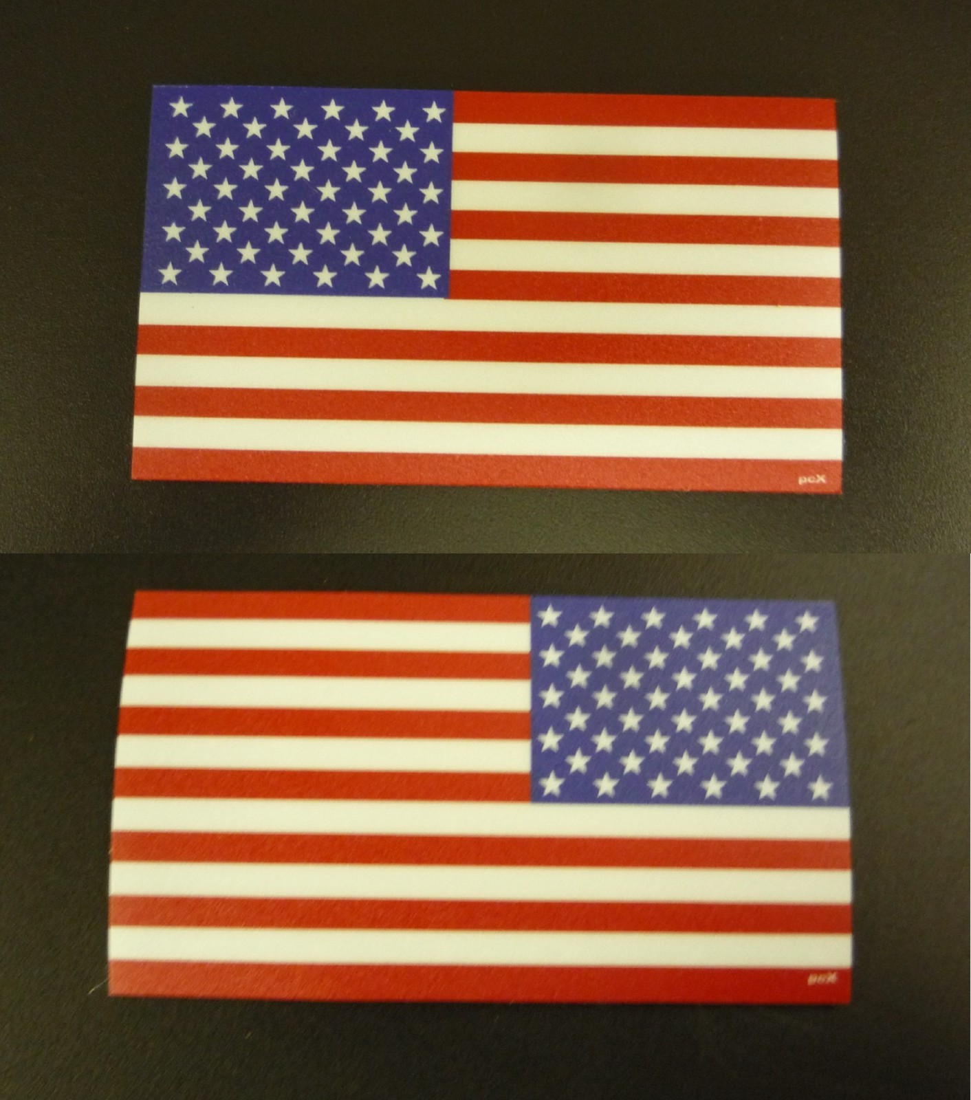 USA FLAG RED + BLUE PCX SET 1 FWD 1 REV  3.5" x 2" WITH VELCRO® BRAND FASTENER