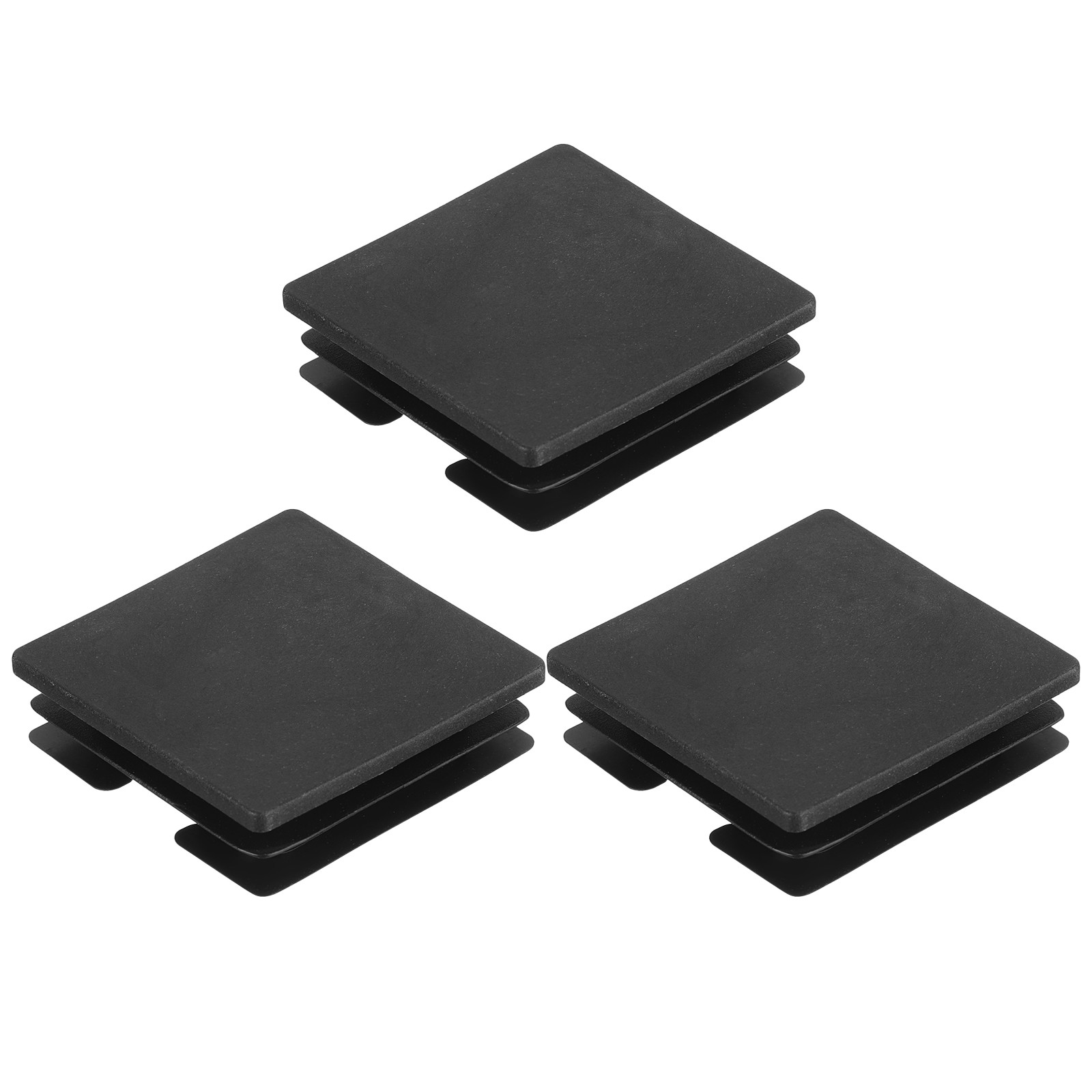 3Pcs Square Plastic Plug Insert, 2.95" x 2.95" Black Plastic Plugs End Cap