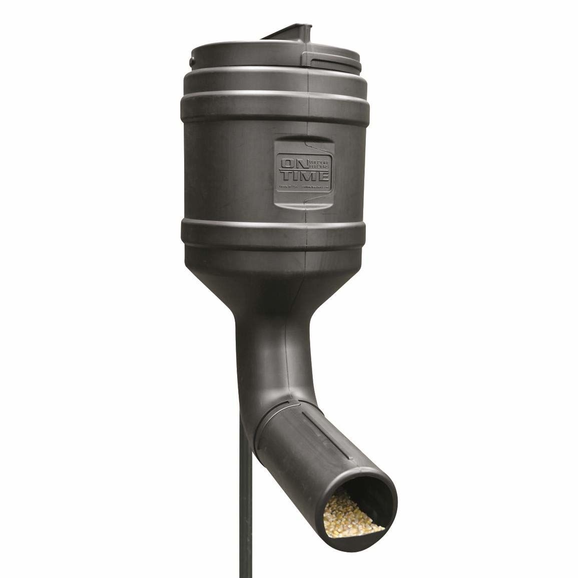 On Time Wildlife Feeders T Post Gravity Feeder, 80 Lb, Black, 71800