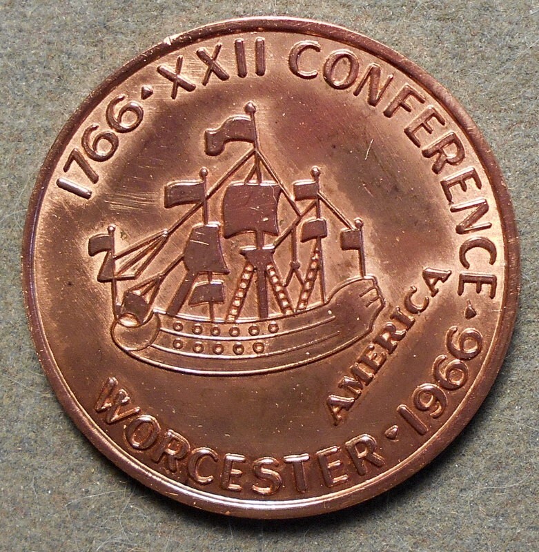 NENA: Worcester (MA), XXII Conference, 1966 (Ship)   New England Numismatic Ass