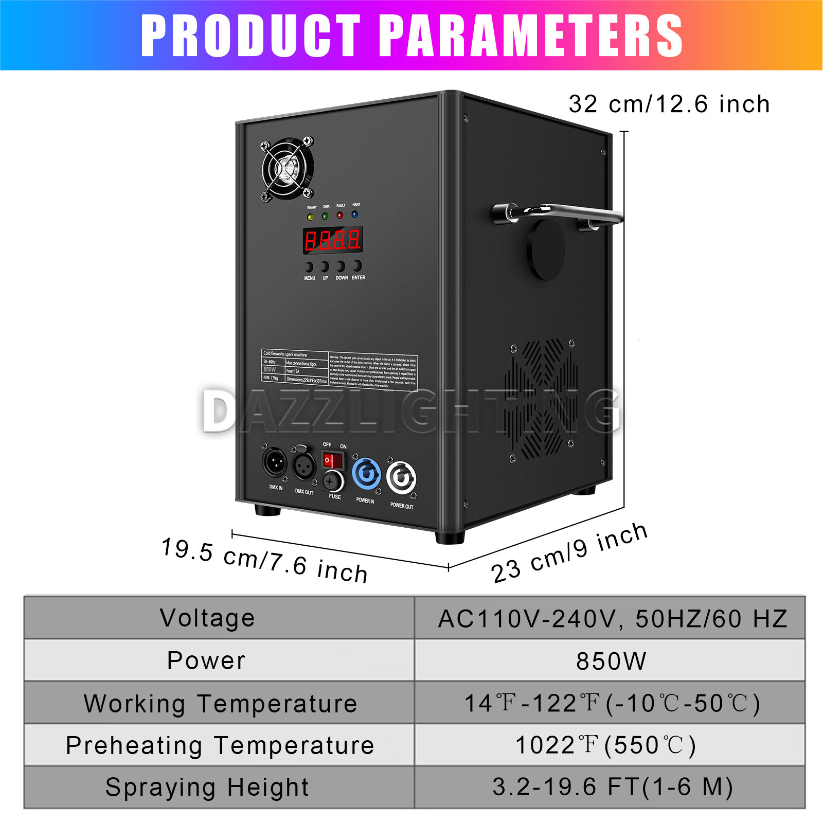 850W Cold Spark Firework Machine DMX Remote Control Wedding Event Stage Effect