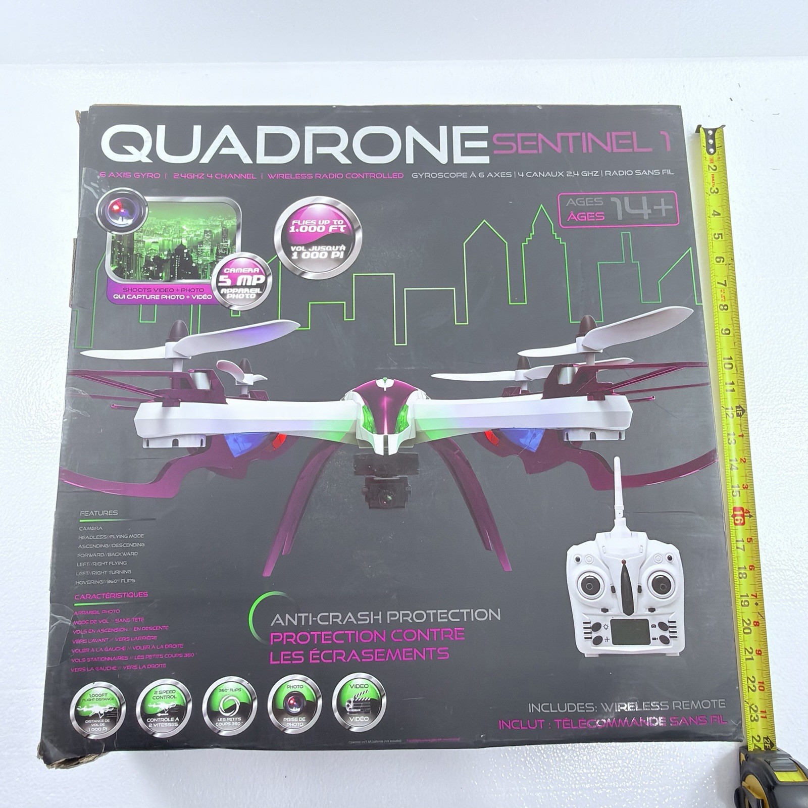 Quadrone Sentinel Drone Kit With 5 MP Camera & 6-Axis Gyroscope NEW OPEN BOX