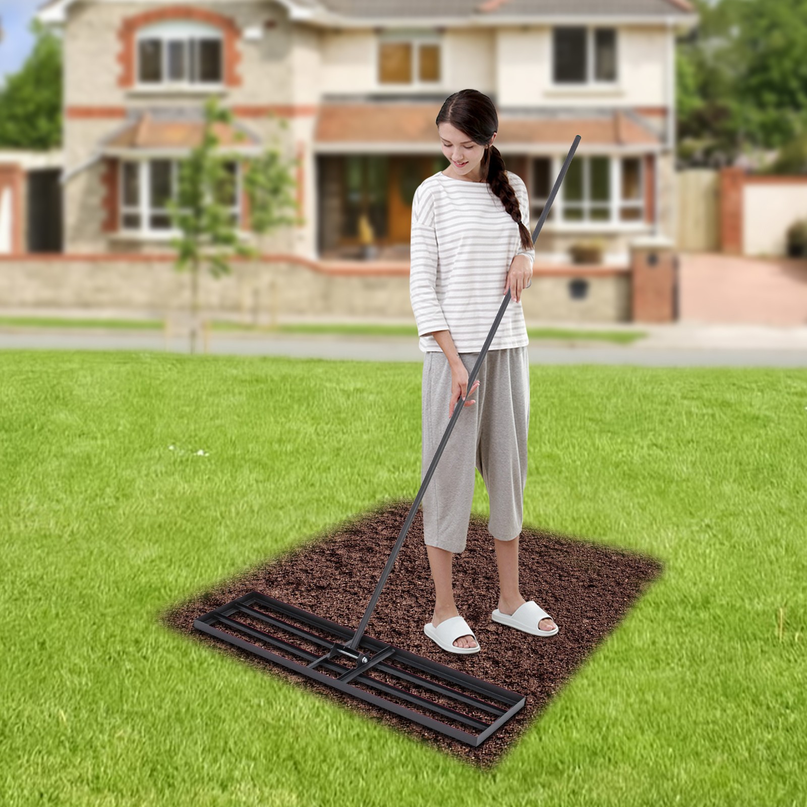 Lawn Leveling Rake Heavy Duty Level Lawn Tool for Garden Golf Course