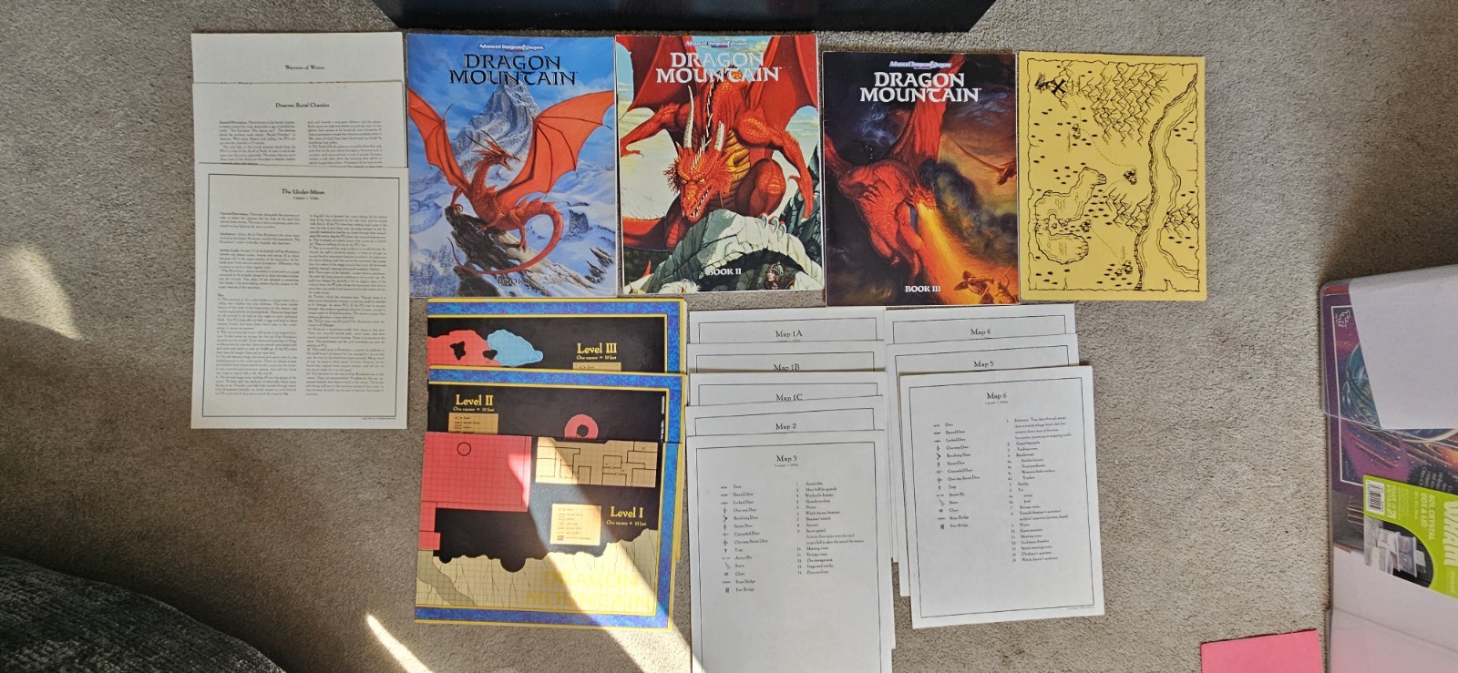 TSR Dragon Mountain Boxed Set AD&D 2nd Edition 1089 Forgotten Realms INCOMPLETE