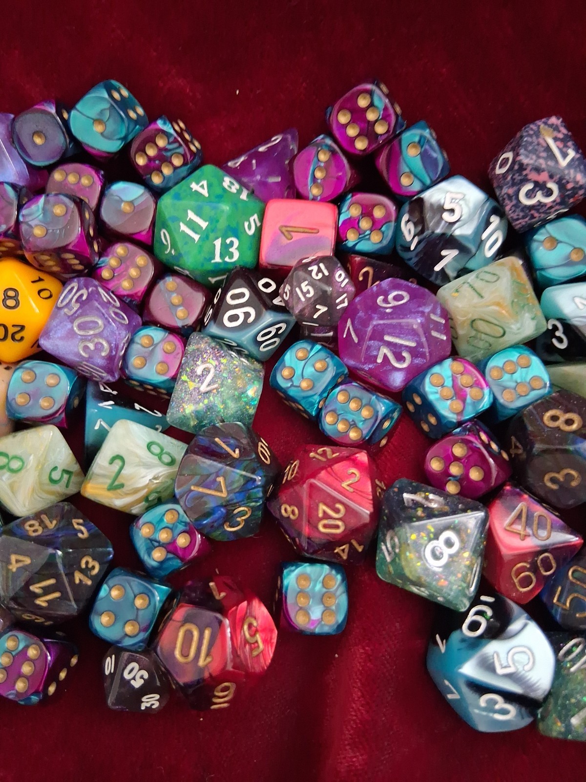 Random Game Dice lot, assorted dice and d&d dice