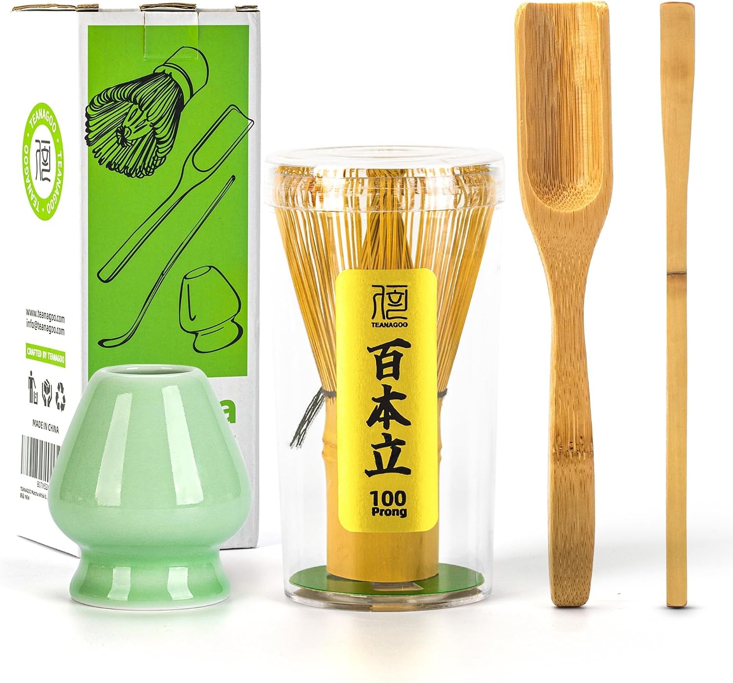 Matcha Whisk Set, Bamboo Matcha Whisk (Chasen), 4 Pcs Traditional Starter Matcha