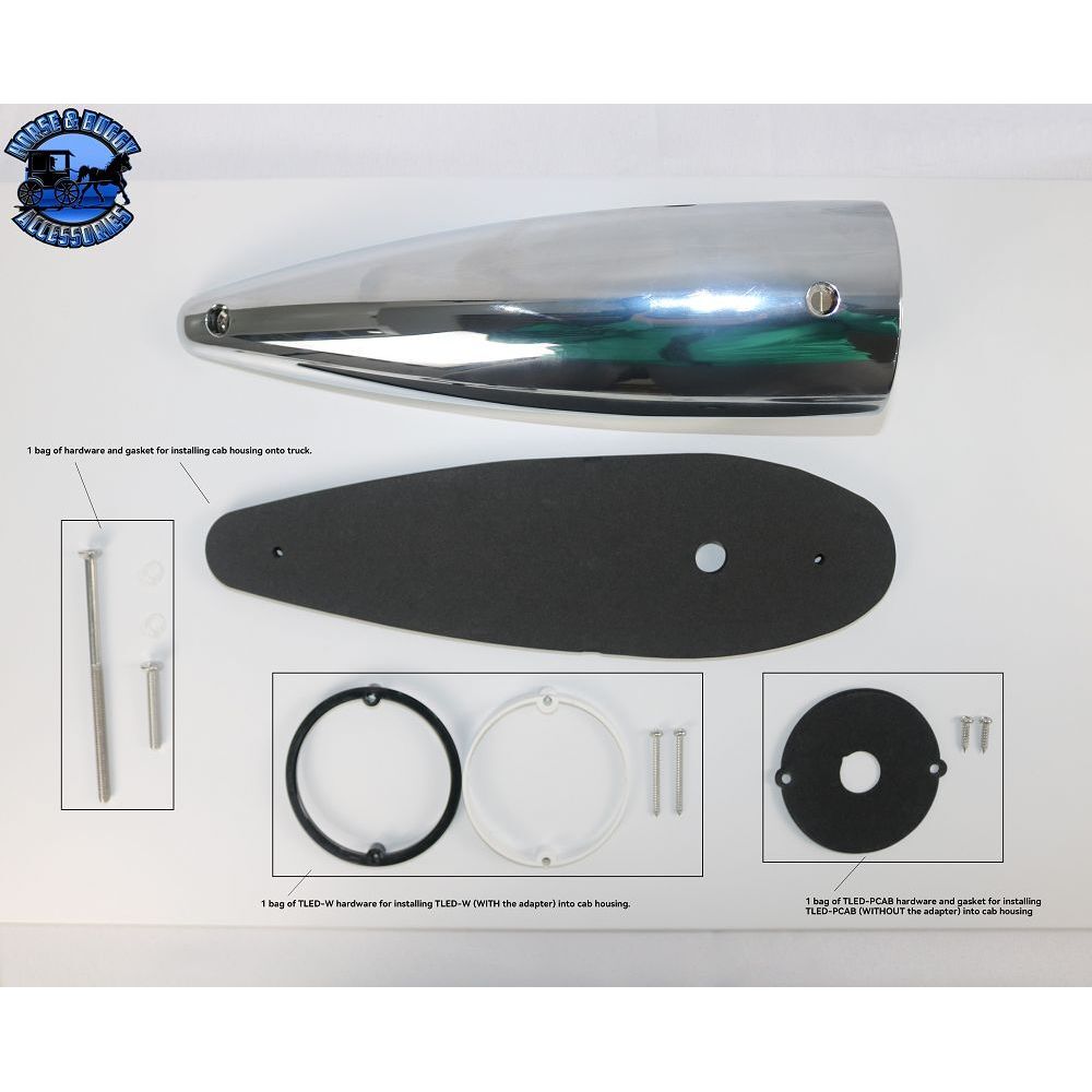 Peterbilt Bullet Cab Light Housing W/Watermelon Light Adapter w/mounting tu-1054