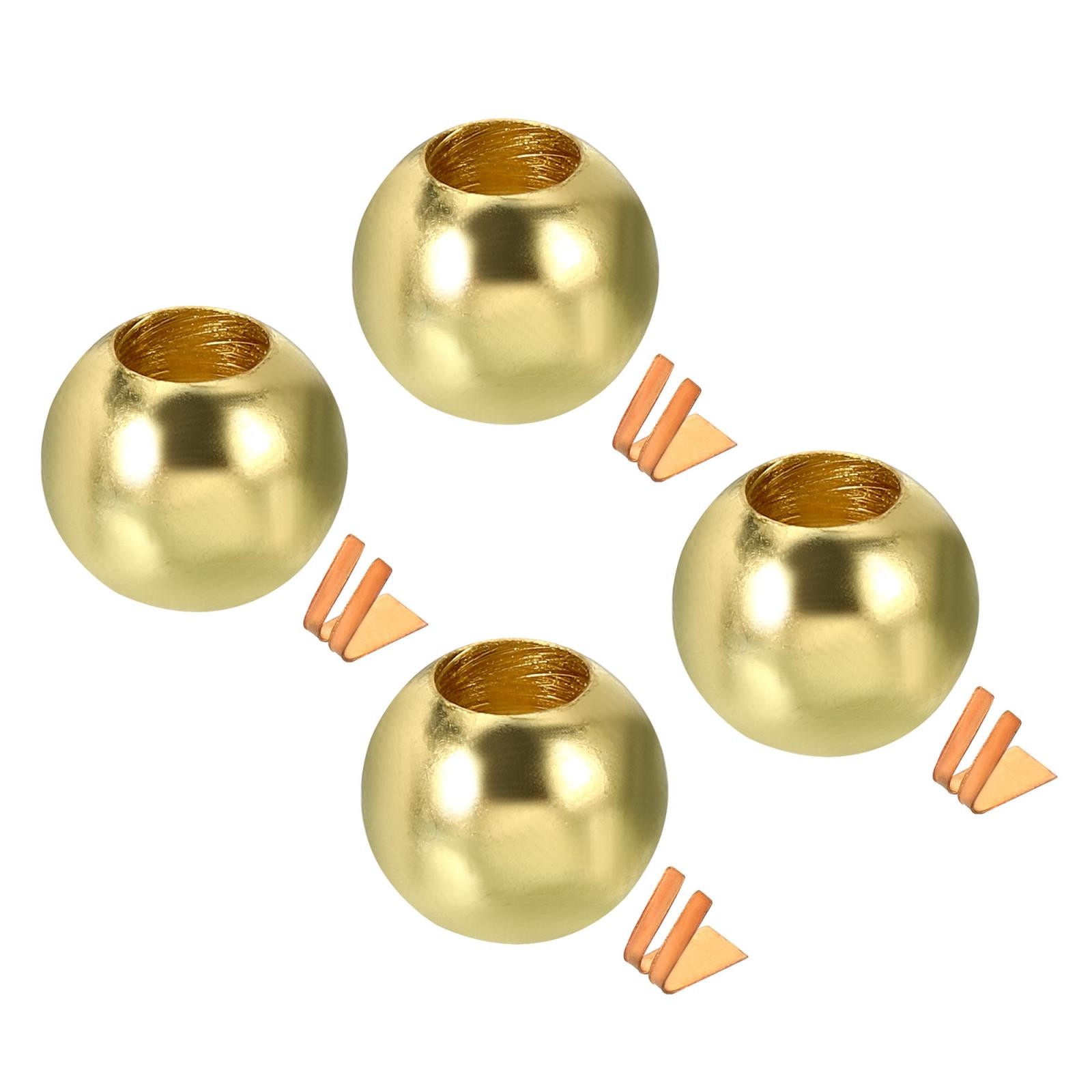 Pull Cord End Cord Metal Bead Lamp Zipper Round Ball Pull End Gold Tone, 4pcs