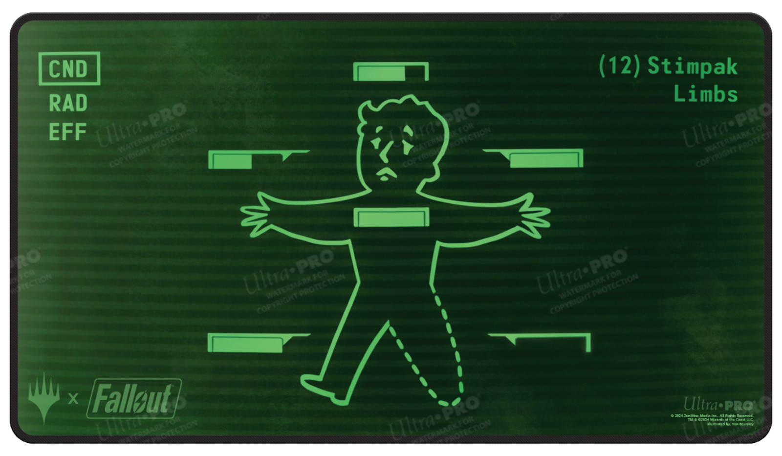 Mousepad Fallout Inventory Management Black Stitched Standard Gaming Playmat