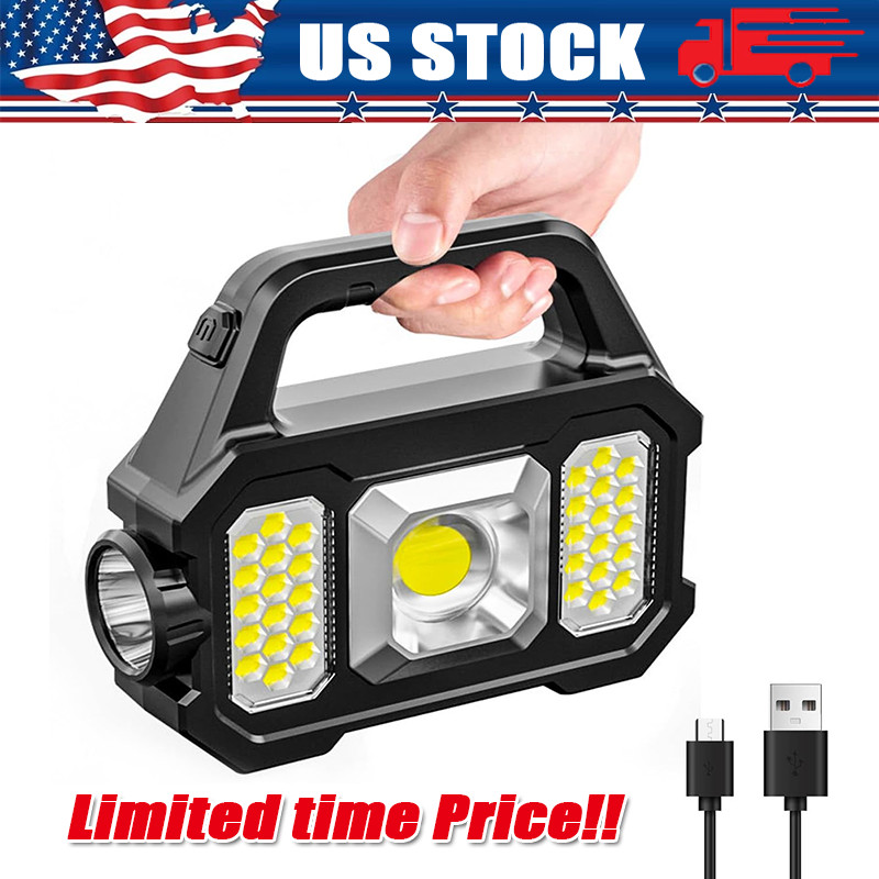Solar Power LED Camping Lamp Flashlight Tent Light Lantern Rechargeable Battery