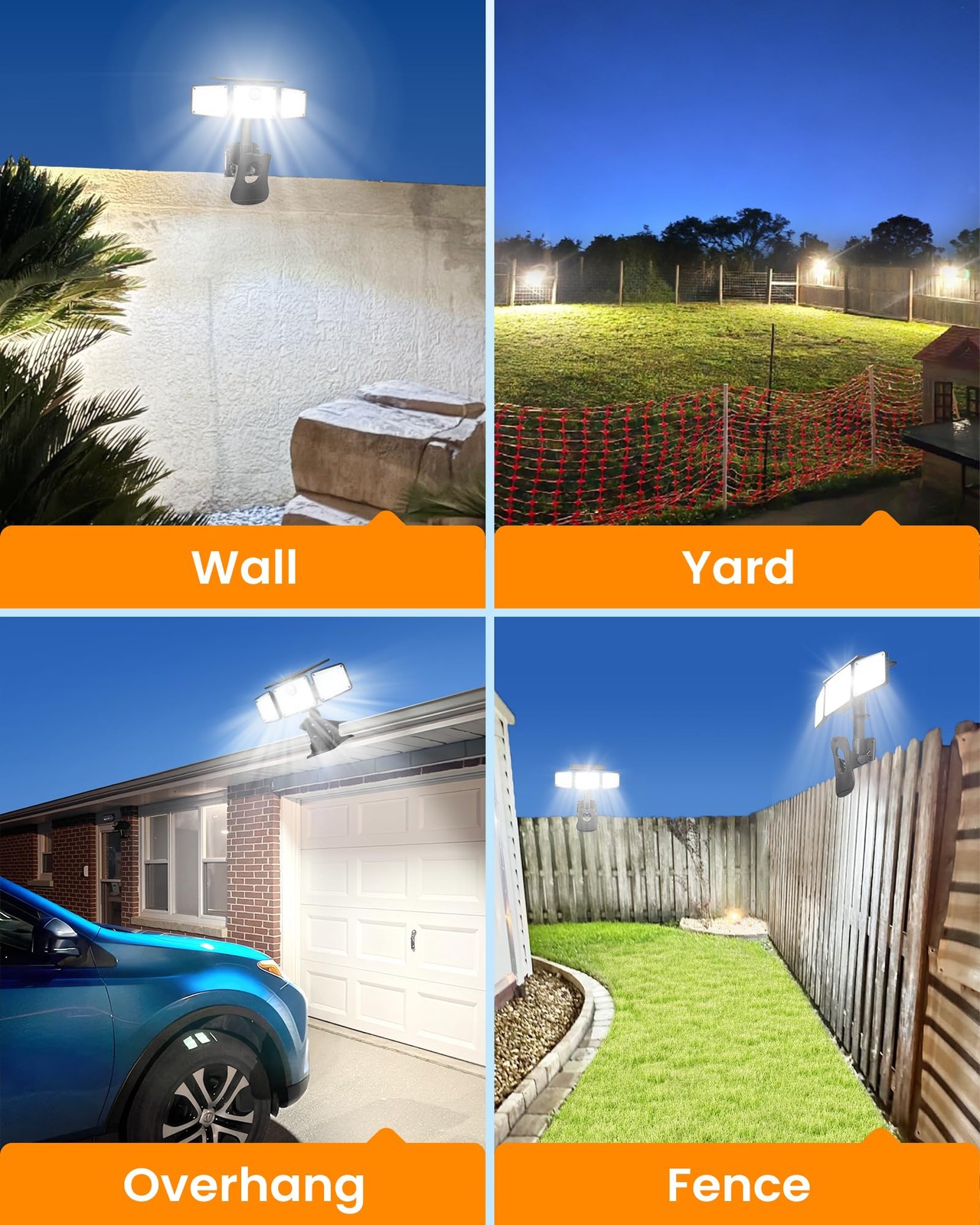 Clip on Solar Lights for Fence, 1Second Installation Motion Sensor Security L...