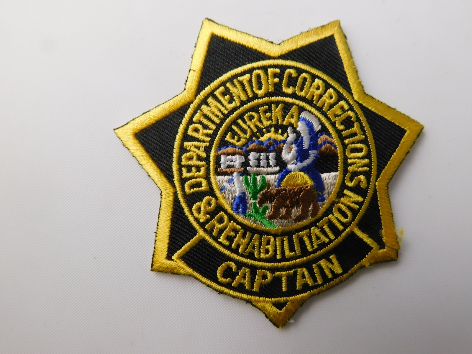 EUREKA DEPT OF CORRECTIONS CAPTAIN PATCH SHOULDER CREST CA POLICE COLLECTOR