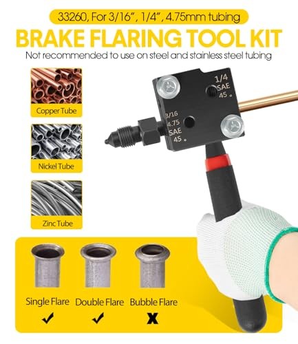 Low Profile Brake Flaring Tool Kit - Professional Single & Double Flare Tool