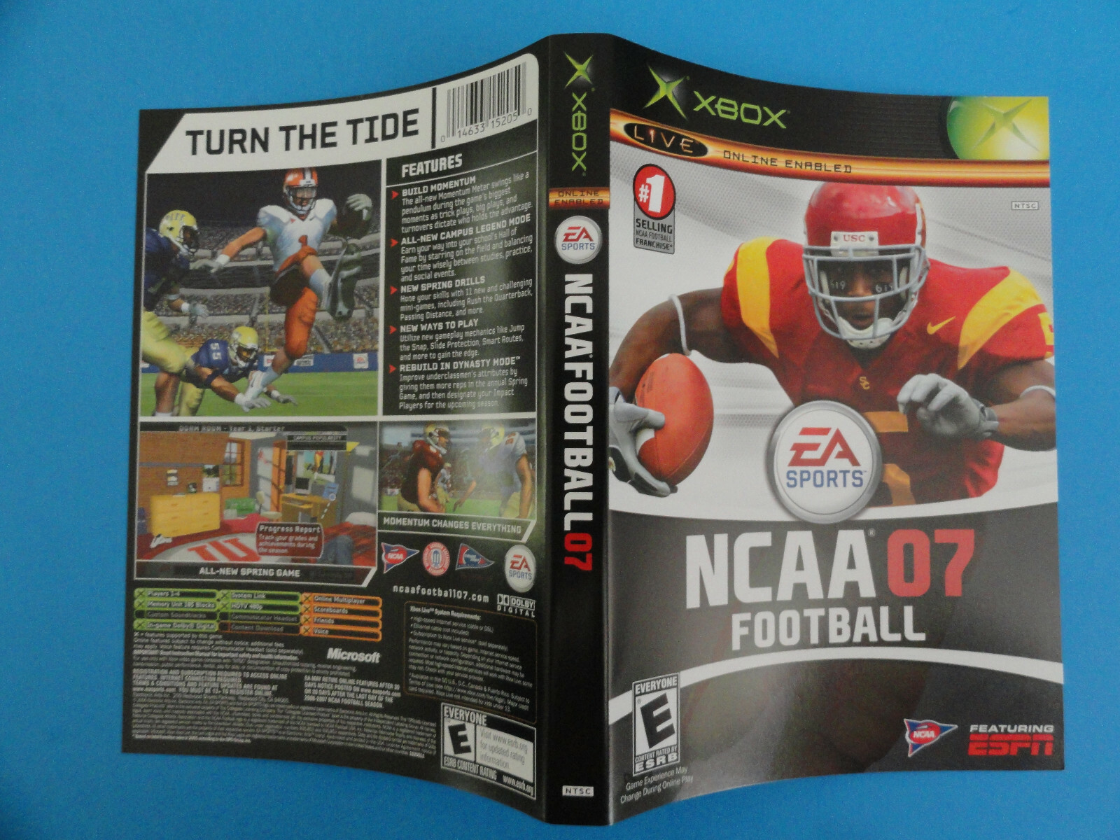 XBOX EA SPORTS NCAA FOOTBALL 07 ORIGINAL COVER ART **NO GAME OR CASE**