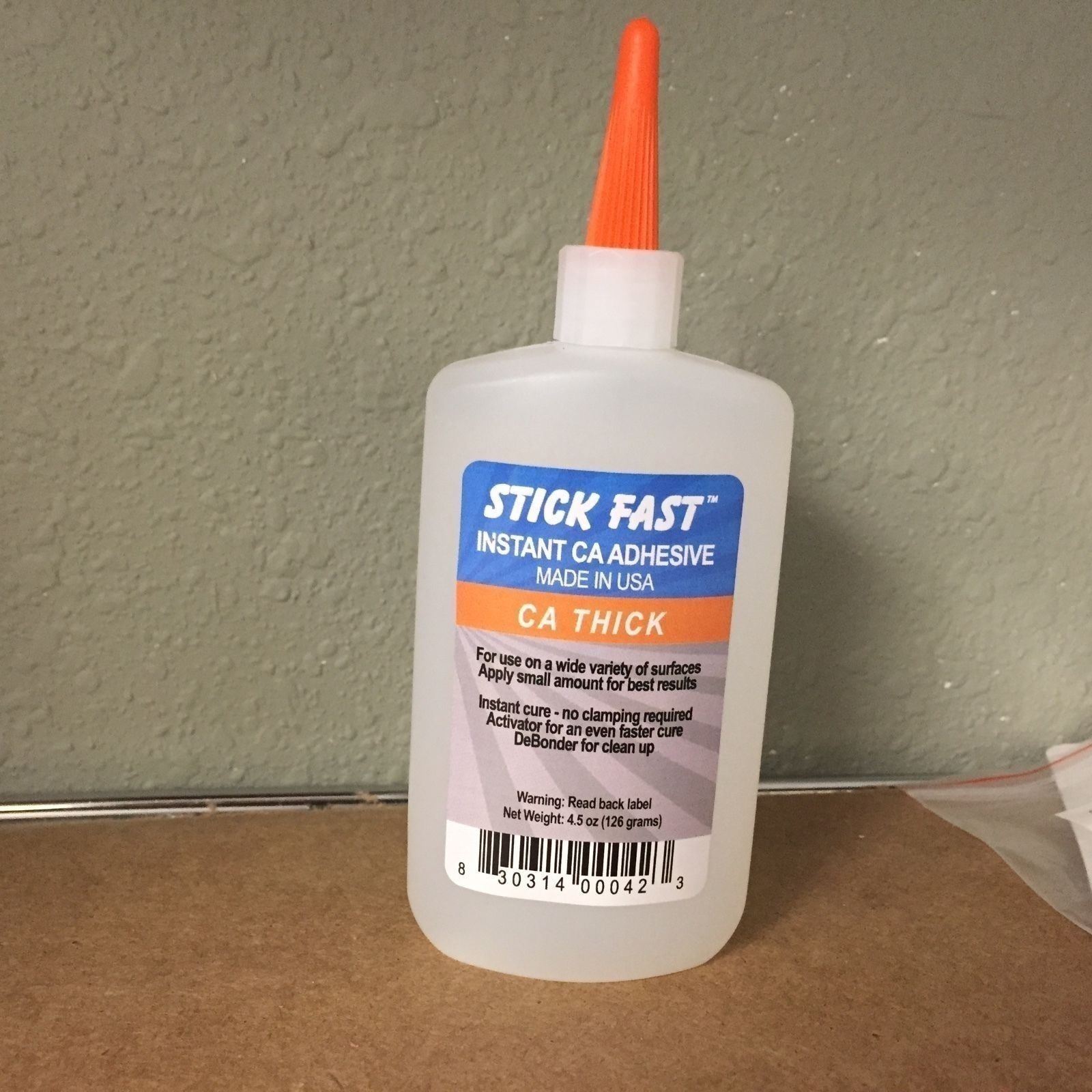 Thick Stick Fast CA Cyanoacrylate Glue Starter 4.5 oz THICK THICK THICK
