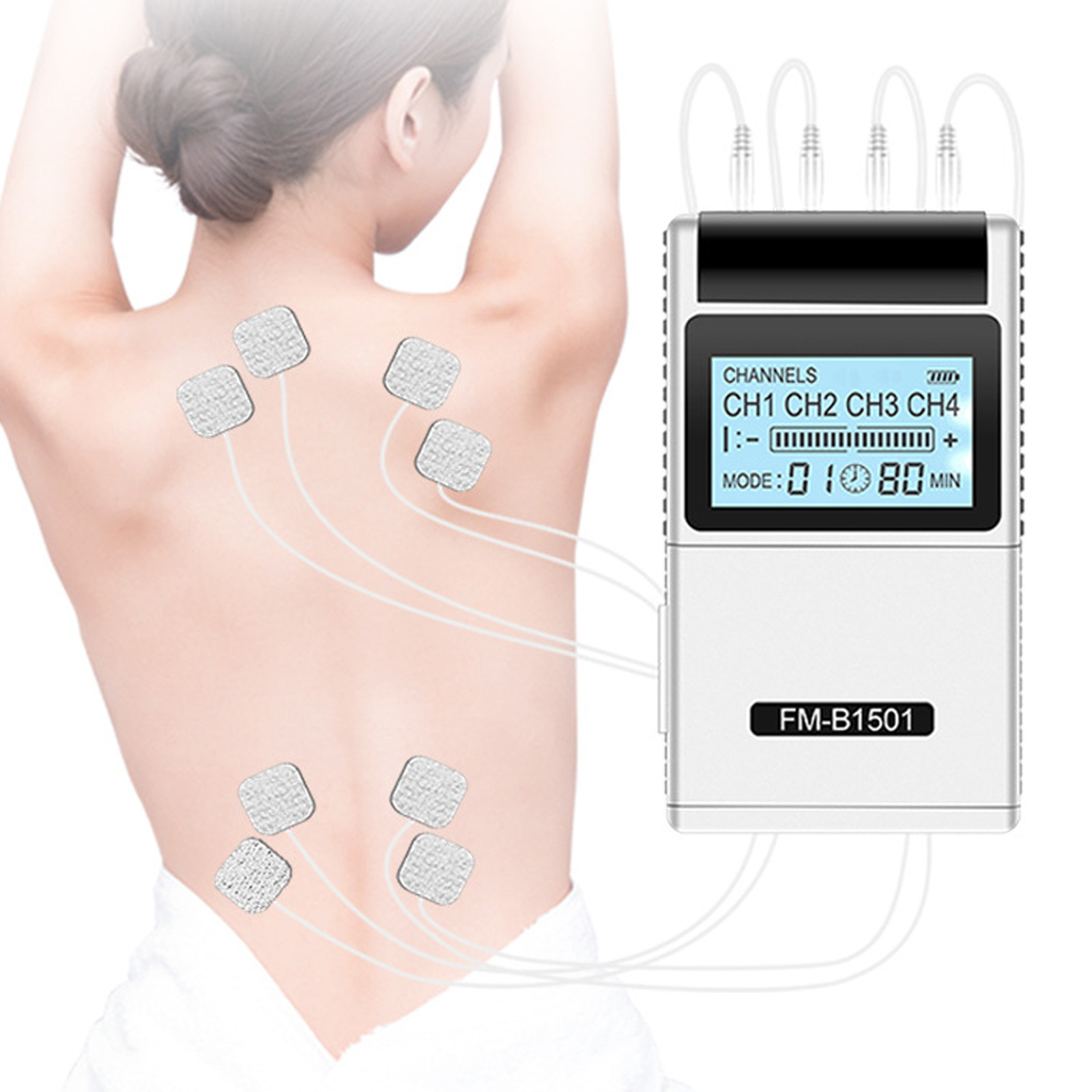 TENS Electronic Stimulator 15 Modes 20 Gears Low Pulse Electric Pulse Stimul HR6