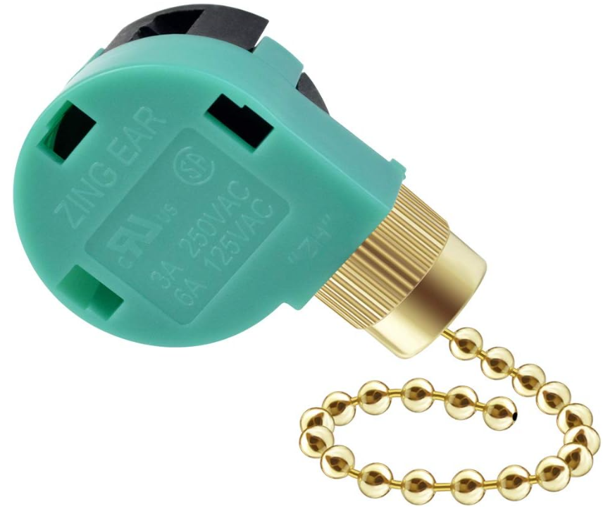 3 Pack Ceiling Fan Switch 3 Speed 4 Wire Zing Ear ZE-268S6 Fan Pull Chain Switch