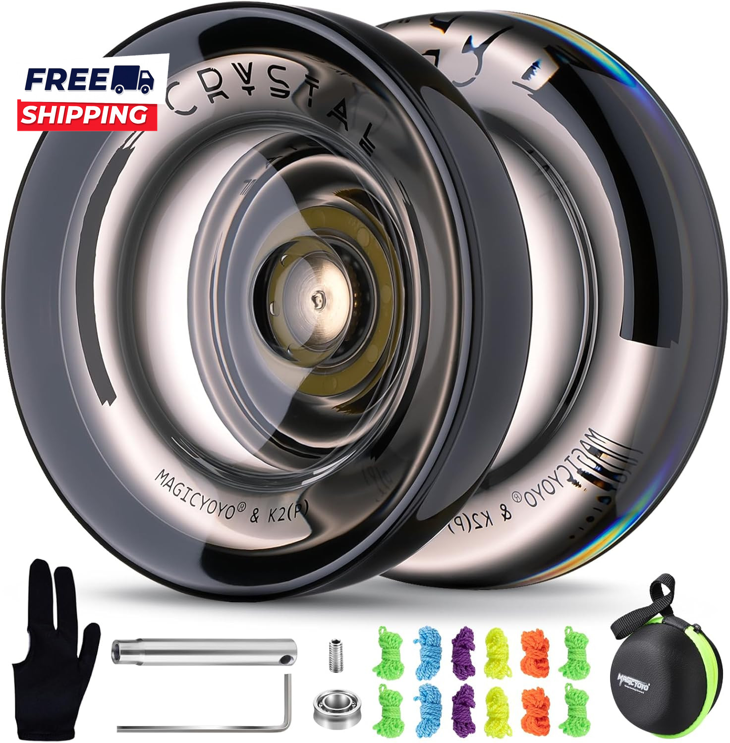 K2 Crystal Black Yoyo Professional Responsive Yoyo for Kids Beginners