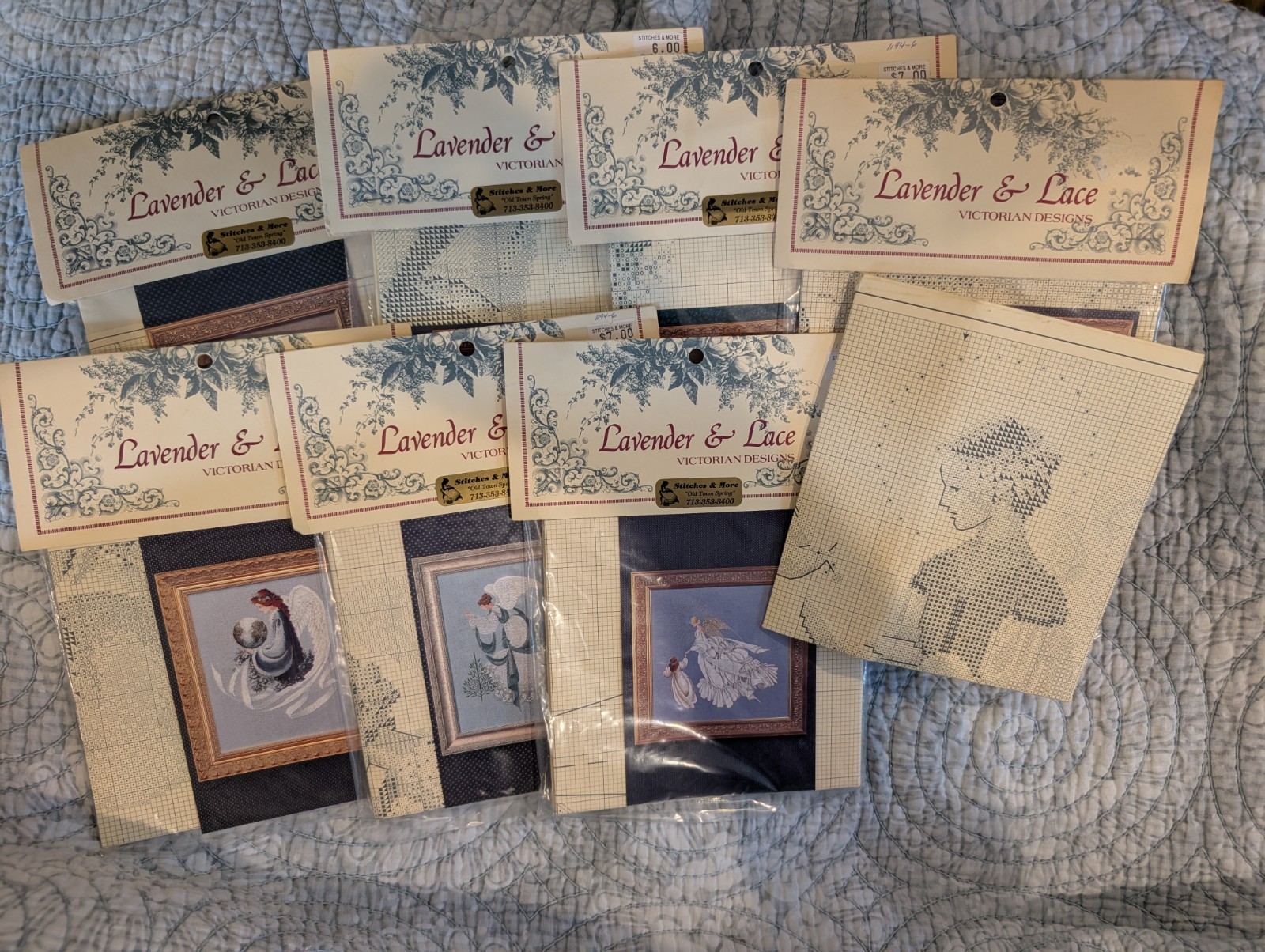 Vintage Lavender and Lace Cross Stitch Patterns - You Choose!