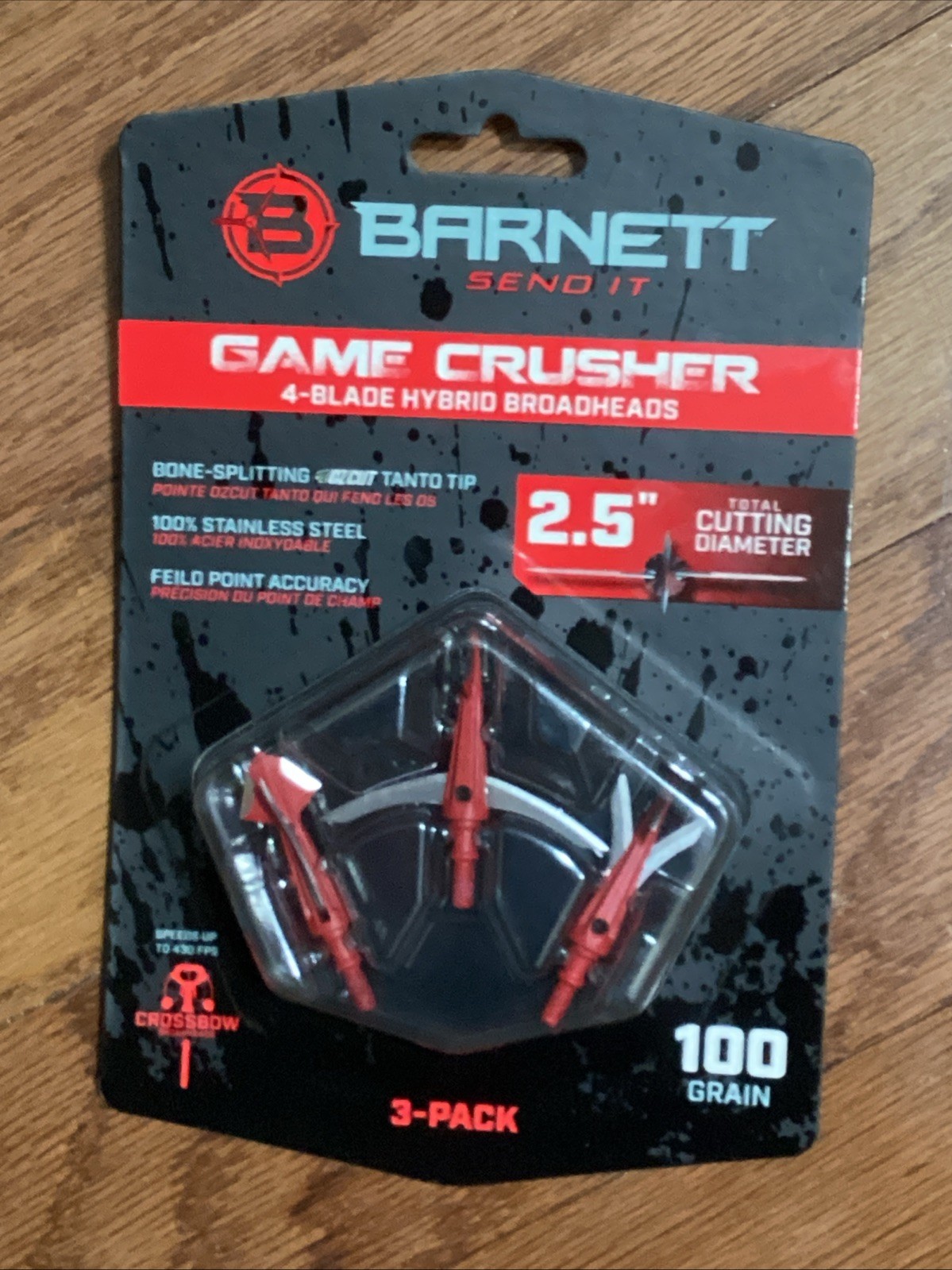 Barnett Gamecrusher Hybrid Crossbow 2.5 " Broadheads 100 gr. 3 pk. New