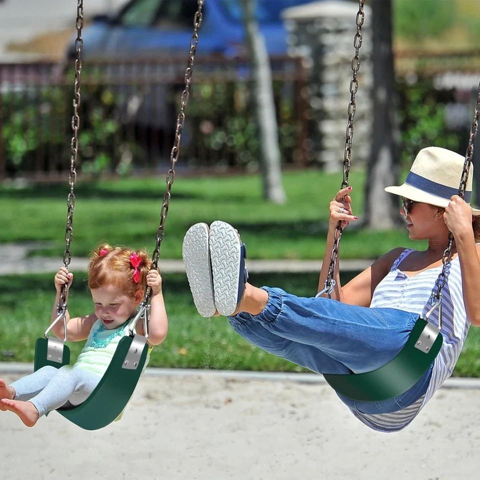 Swing Seat with Metal Triangle Ring 30.4 x 5.9 Inch Heavy Duty Swing Set Green