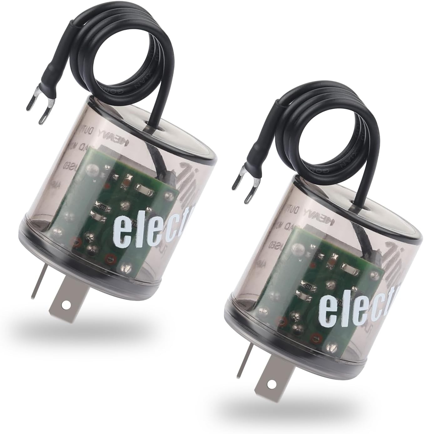 2Pin LED Flasher Relay with Ground Wire,12V Car for Fixing 2PCS