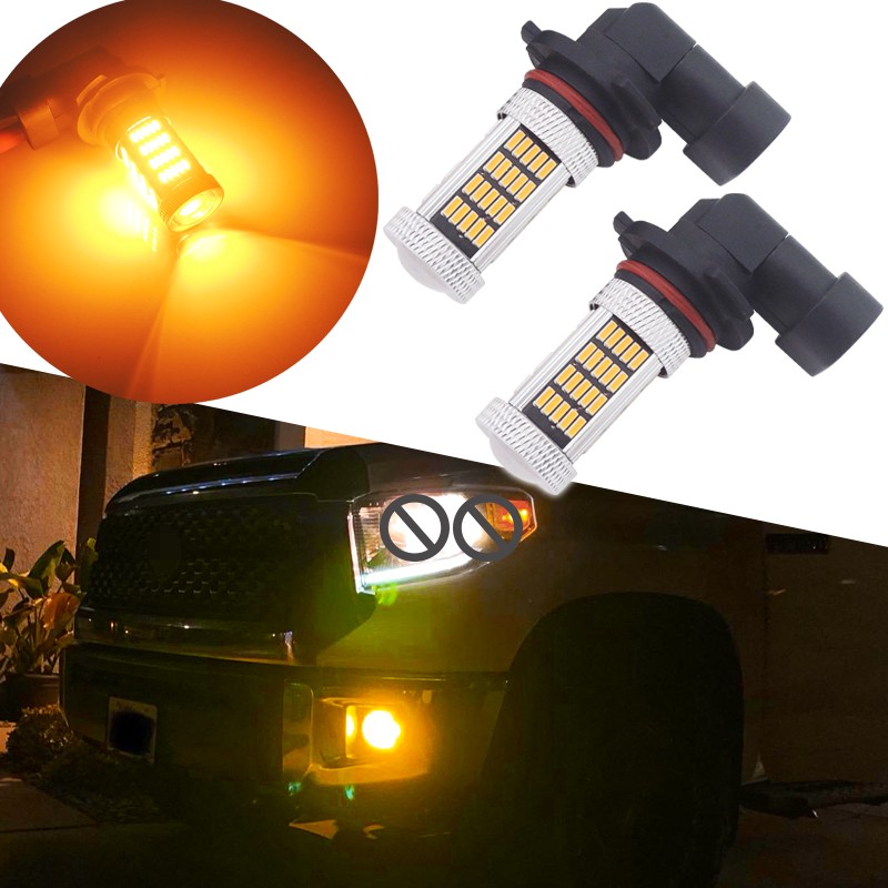 2pcs Amber Yellow 9145 9140 H10 LED Fog Light Bulbs 9040 9045 Fog Driving Lamp