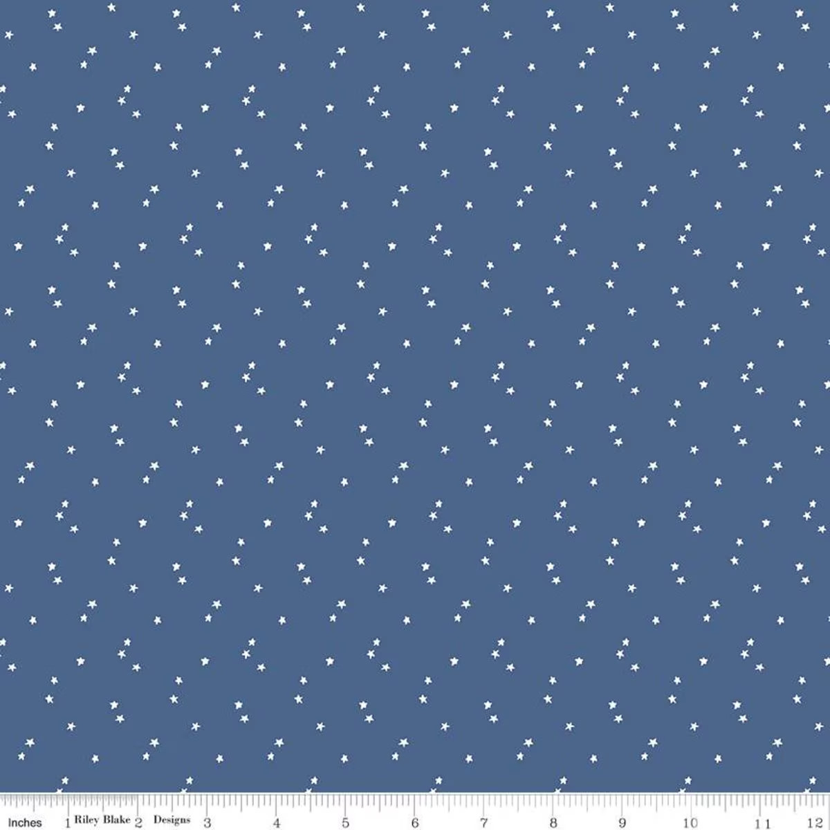 1/4 Yard 9x42 Riley Blake "Seasonal Basics" Stars Blue 4th Of July Quilt Cotton