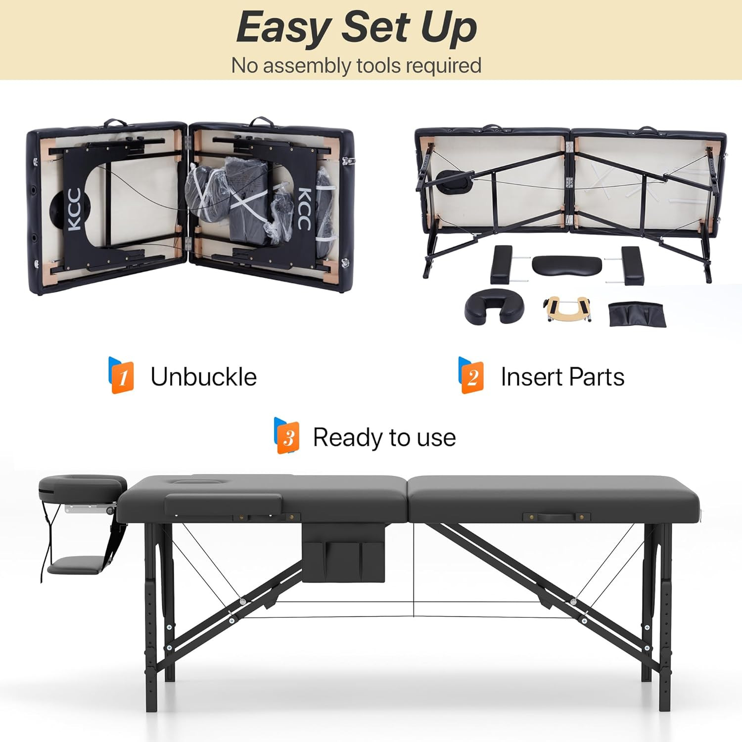 Memory Foam Massage Table,28 Inchs Wide Portable Foldable Massage Bed | Height A