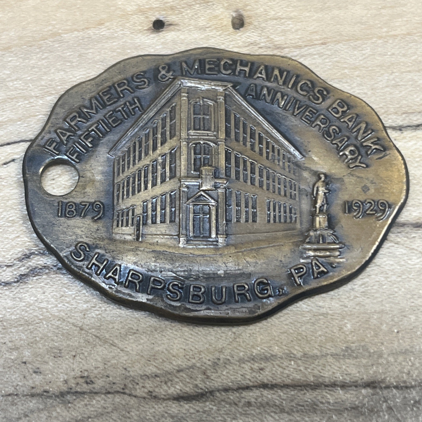 1929 Farmers & Mechanics Bank Sharpsburg, Pa. Key Fob *D550