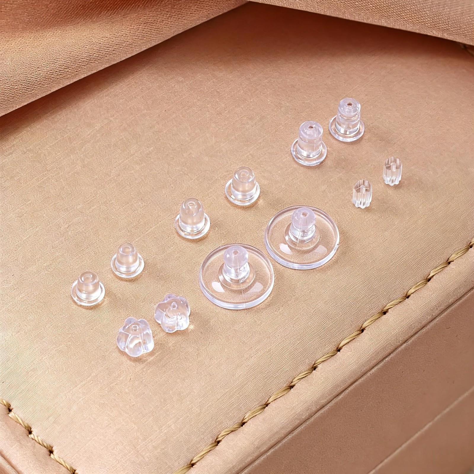 6 Styles 600Pcs Silicone Earring Backs Clear Soft Plastic Rubber Earring Backing