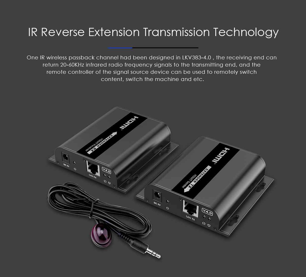 HDMI Extender Transmitter Receiver Over IP Kit via CAT6 Network Ethernet 400FT